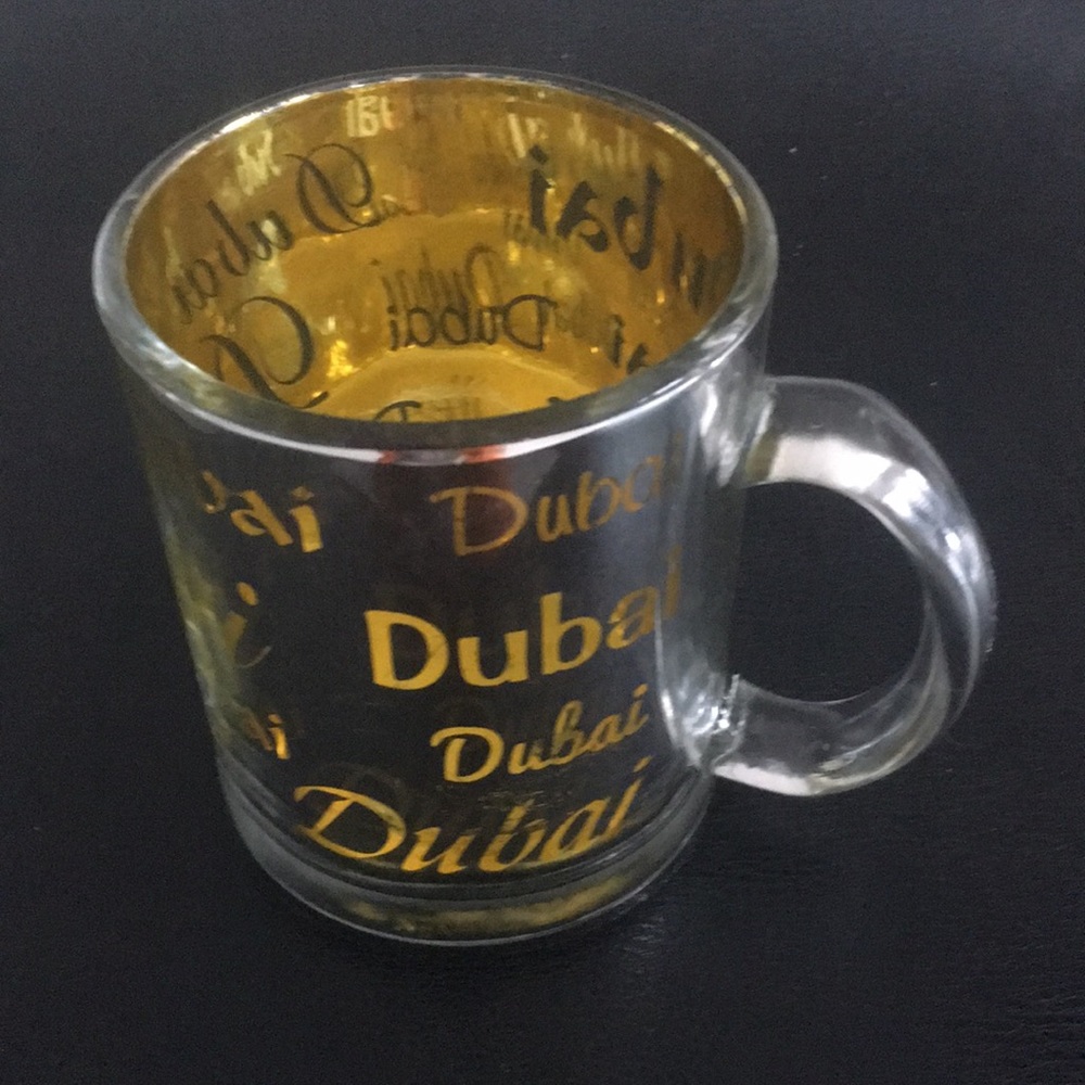 DUBAI Silver & Gold Glass Mug